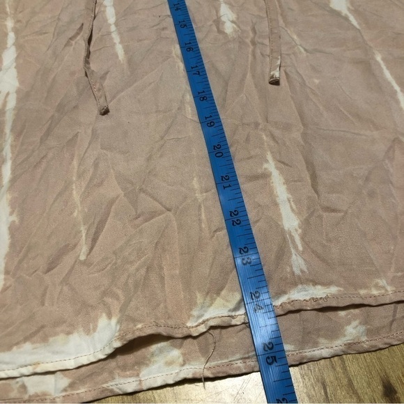 NWT knox rose womens size medium pink elastic sleeve peasant blouse tie top - Picture 7 of 11